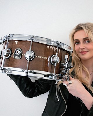 Hattie Steel with the Café Racer snare drum