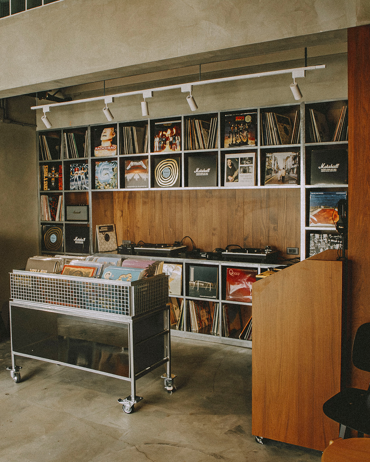 The records shelf in the Marshall Livehouse Bankok