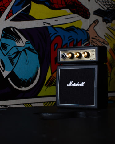 Lifestyle image of Marshall MS-2 amp in black