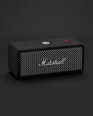 A black and grey Emberton II speaker.