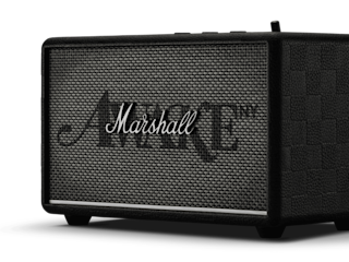 Acton III Awake NY Edition by Marshall is a limited edition black home speaker showcasing a textured front panel and the iconic white brand logo, merging classic design with modern Bluetooth functionality.