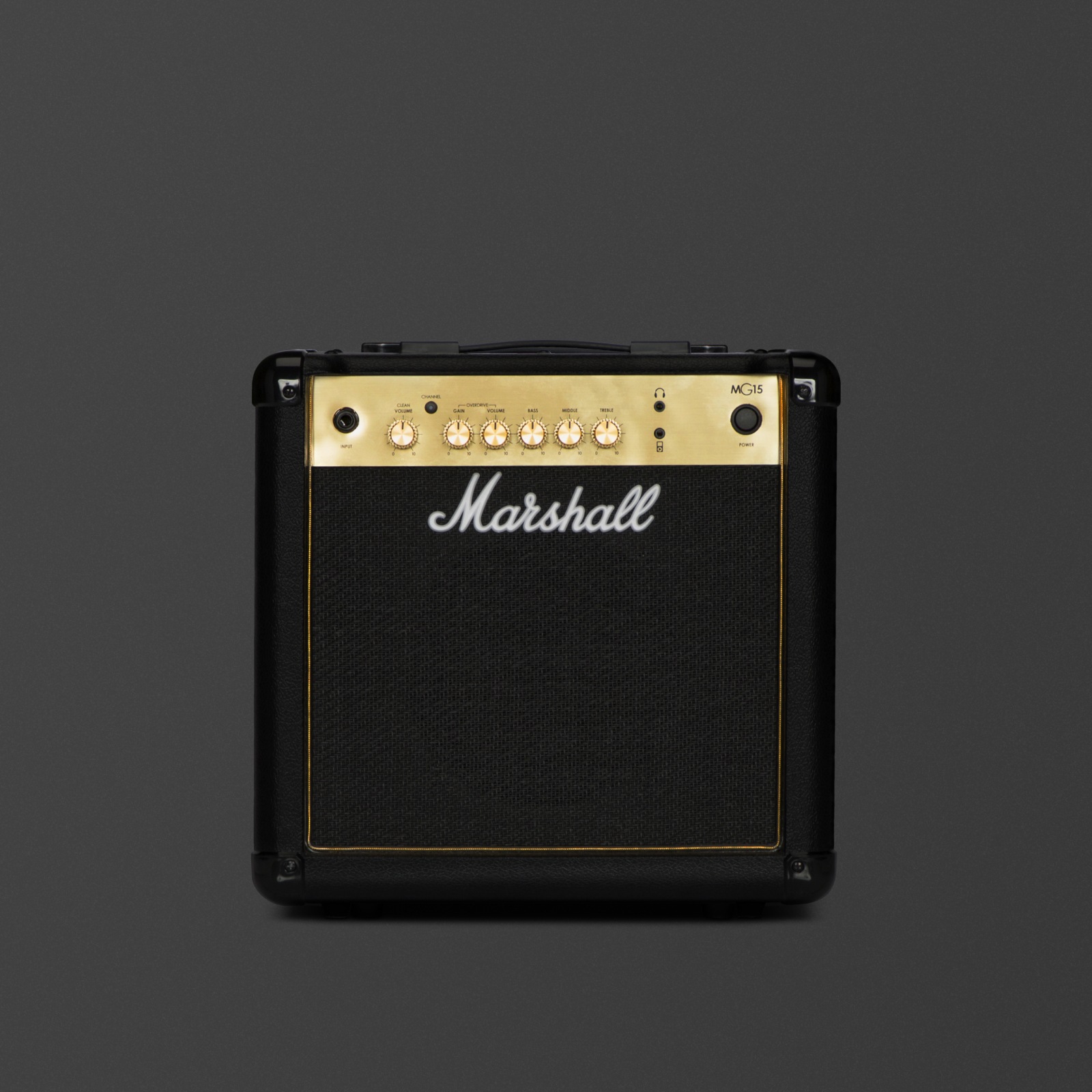 Front facing image of the Marshall MG15G Combo.