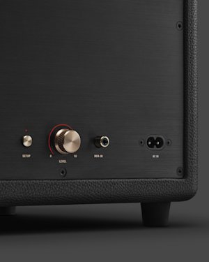 The back panel on the Marshall Sub 200 TV Subwoofer.
