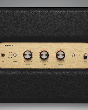 The top panel of a Woburn II Bluetooth speaker.