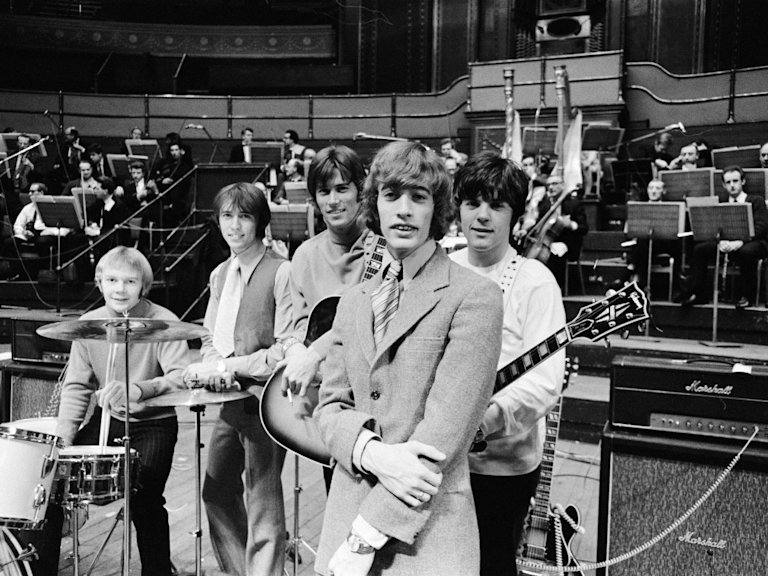 The Bee Gees getting ready to record