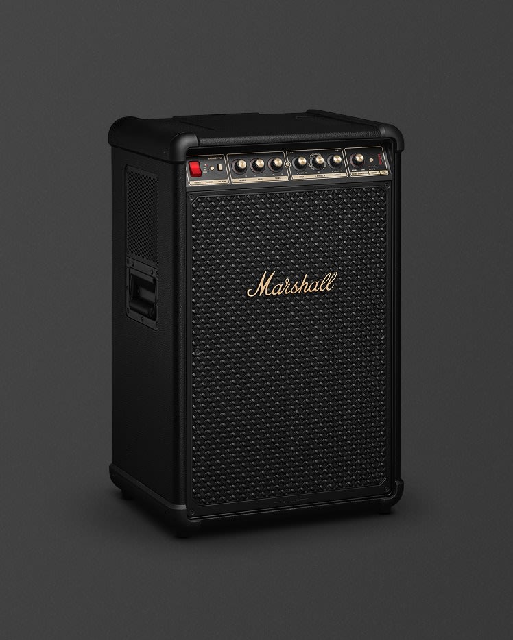 Bromley 750 party speaker against a dark background.