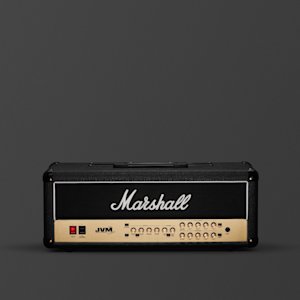 Marshall JVM210H en dorado y negro sobre fondo gris