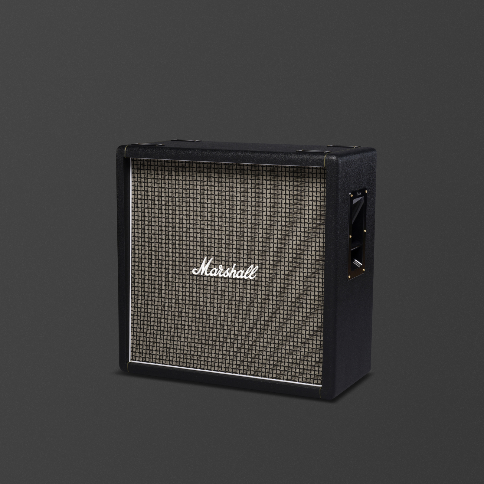 Marshall's 1960BX cabinet with a chequered 70's grill cloth.  