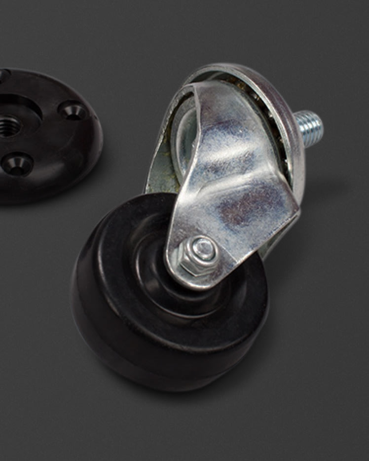 Rueda de recambio y fijación. Compatible con todos los cajones Marshall.