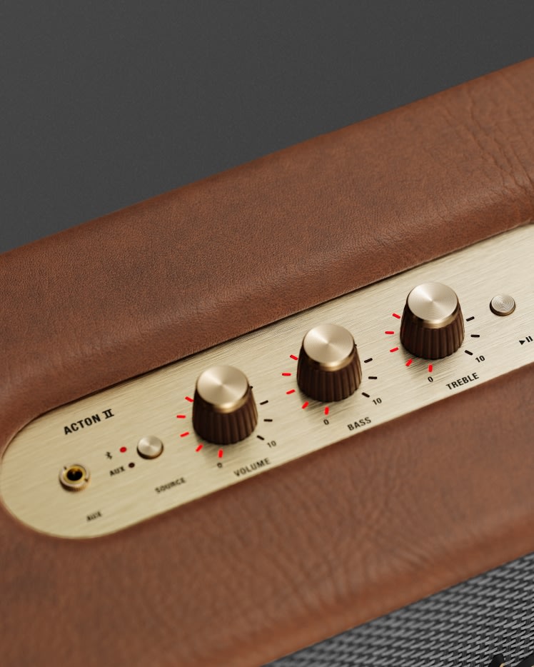 Marshall ブラウン Acton2 Marshall Acton II Bluetooth Speaker Brown 1002800 - Best Buy