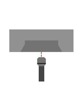 Mic placed in front and close to an amplifier