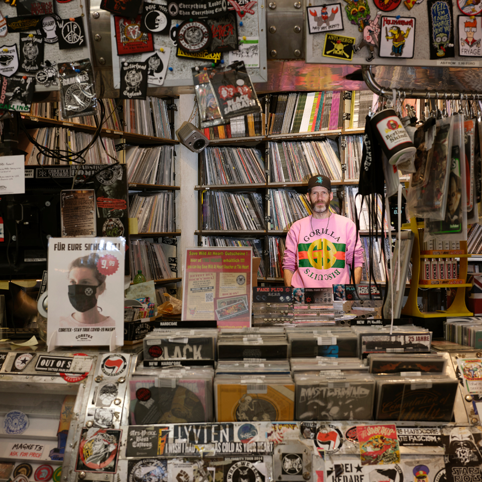 La tienda de discos Coretex Records situada en Berlín-Kreuzberg.