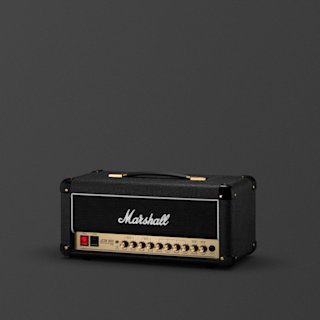 A black and brass Marshall Studio 900 guitar amplifier head with control knobs and a handle, set against a plain dark background.