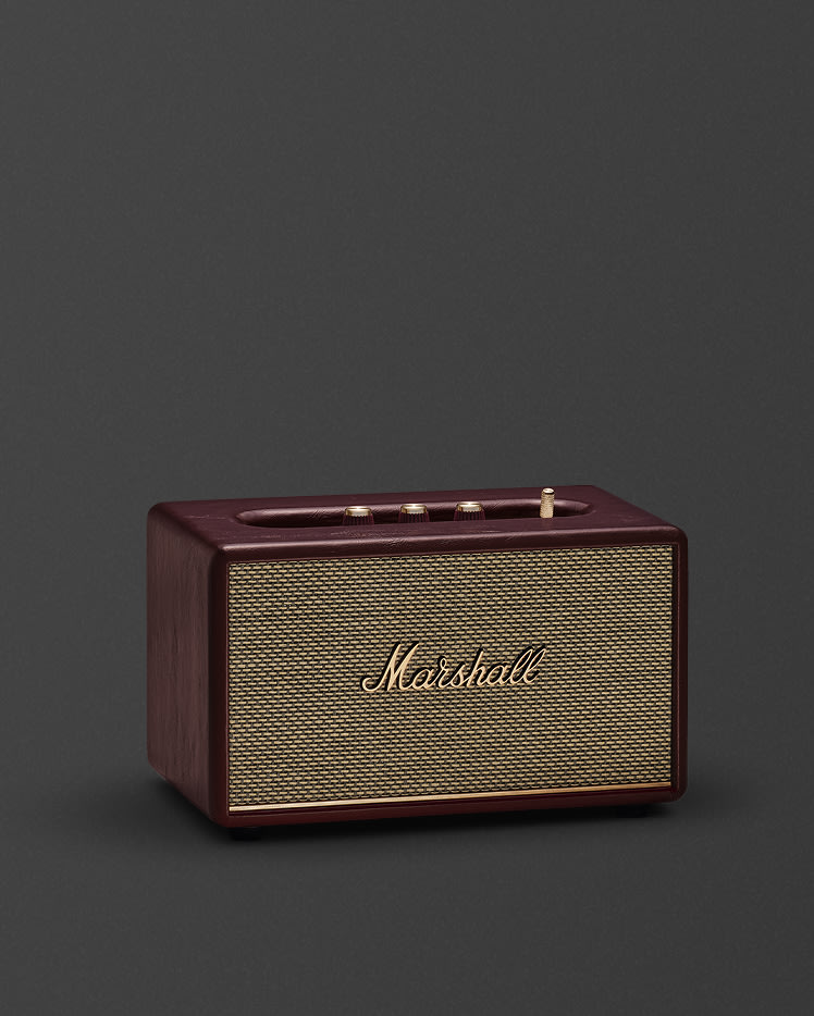 Marshall Acton III Burgundy against a dark gray background.