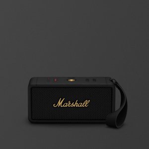 Portable Middleton bluetooth speaker on a dark background.