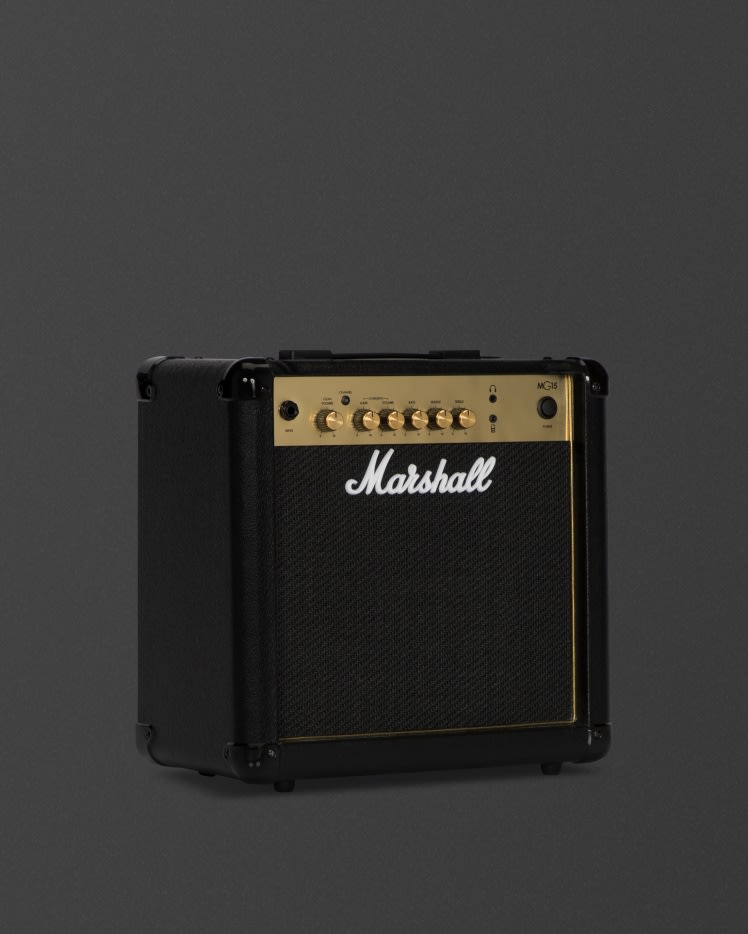 Left side view of the Marshall MG15G Combo.