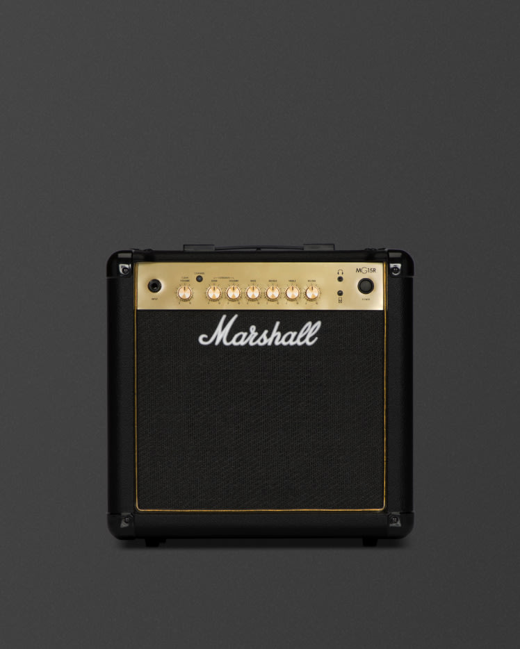 Front view of the Marshall MG15GR Combo.