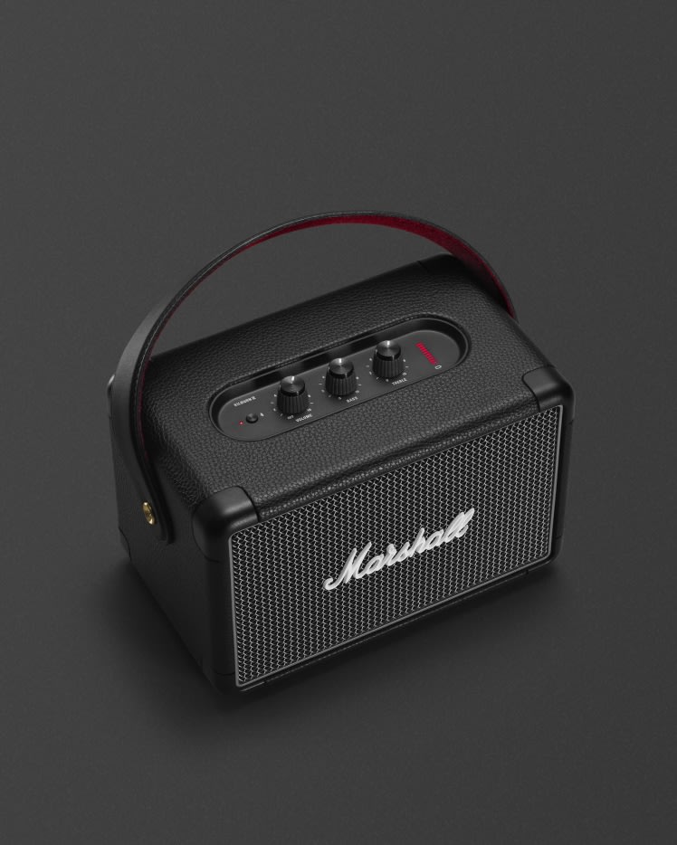 Black Marshall KILBURN II BLACK portable Bluetooth speaker.