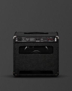 Parte trasera del Marshall DSL20C sobre fondo gris