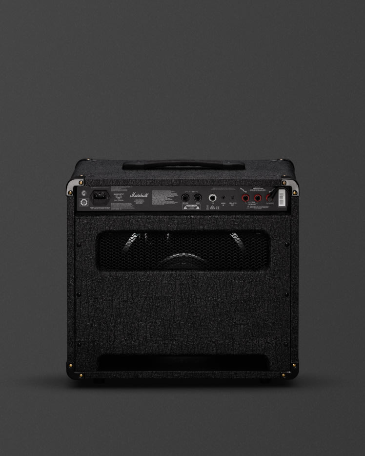 Parte trasera del Marshall DSL20C sobre fondo gris