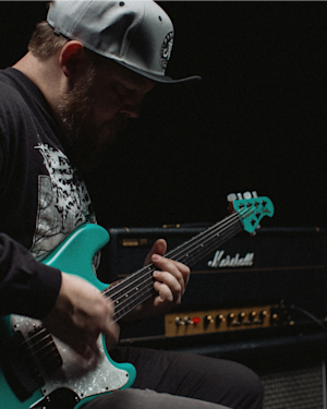 Ryan 'Fluff' Bruce playing with a Marshall modified amplifier