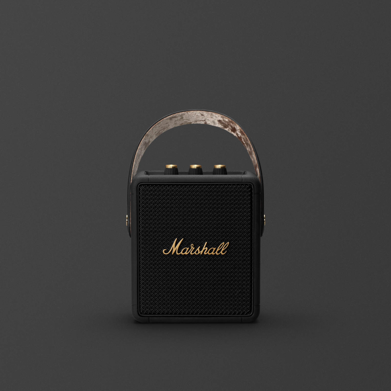 Marshall Stockwell II Black & Brass Speaker front facing