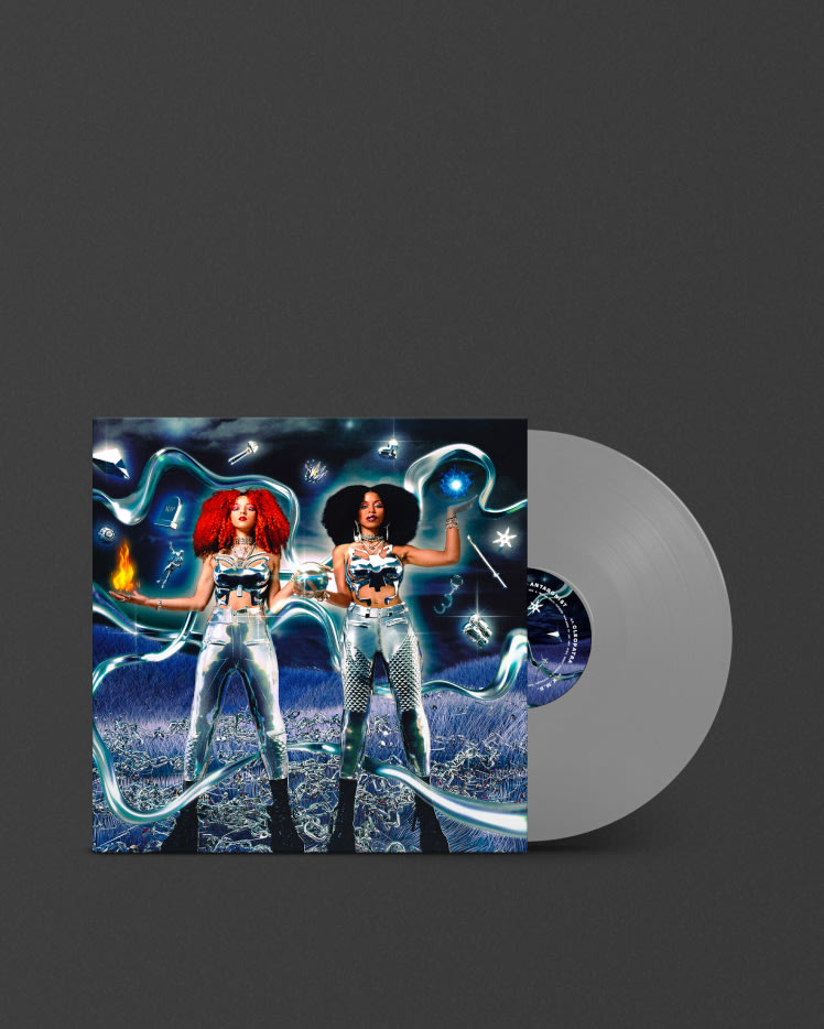 A Supernova Nova Twins vinyl LP with two women on it.