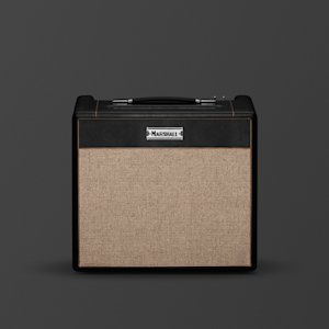 Amplificador combo ST20C compacto de estilo vintage con traste leonado y ribetes dorados.