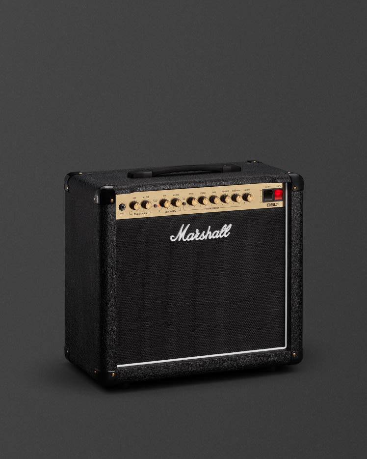 Marshall DSL20C de lado sobre fondo gris