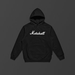 The Marshall standard issue scrips hoodie in black with print