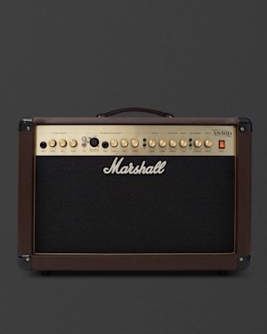 Combo Marshall AS50D amplifier in brown and gold.
