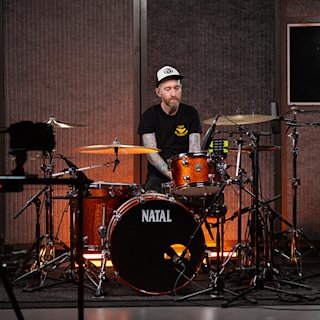 Pete Wright at the Natal drums studio