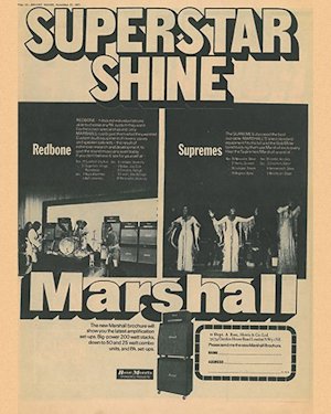 Advert in 1971 showing Redbone and the Supremes