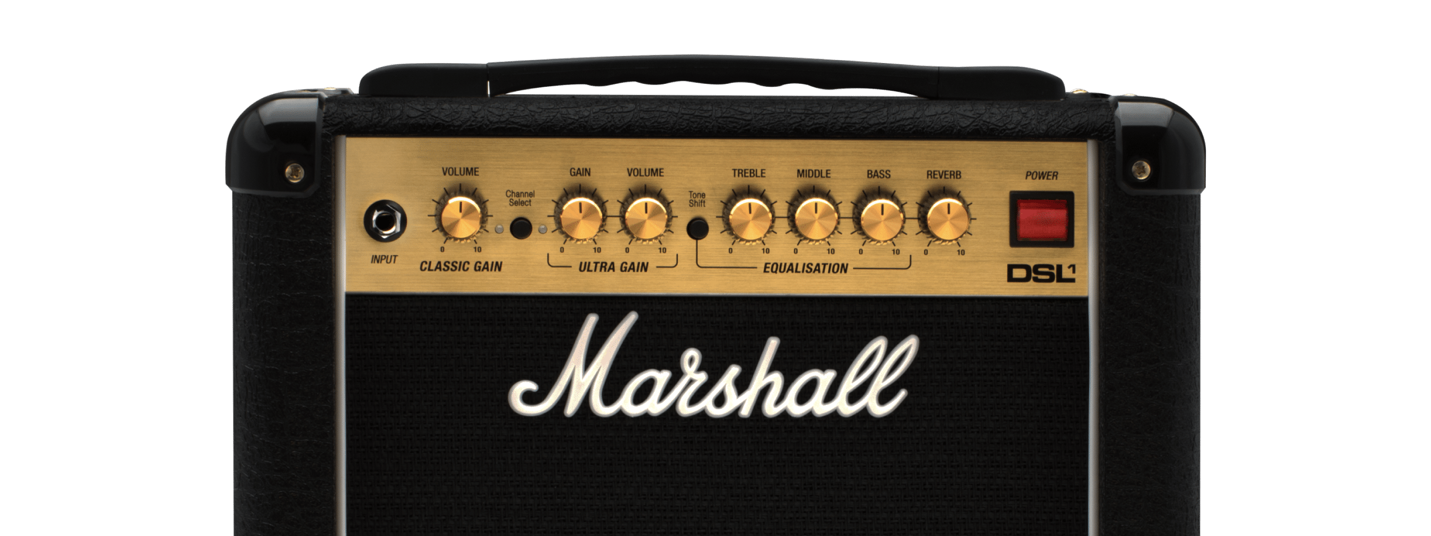 Parte superior del Marshall DSL1 Combo sin fondo.