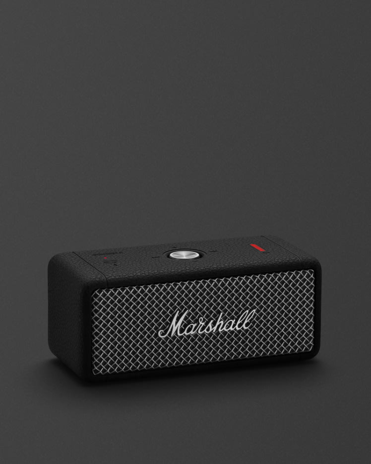 Angled image of the front of the Emberton II Black and Steel from Marshall.