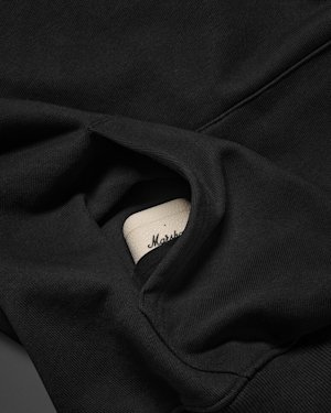 Close-Up of the Standard Issue Hoodie pocket in black