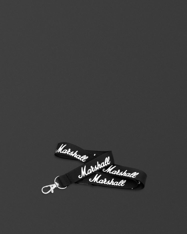 Marshall lanyard in black with white logo