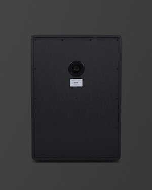 Disposición del panel trasero de la caja acodada Origin212A 2x12 en la página de artículos de soporte.