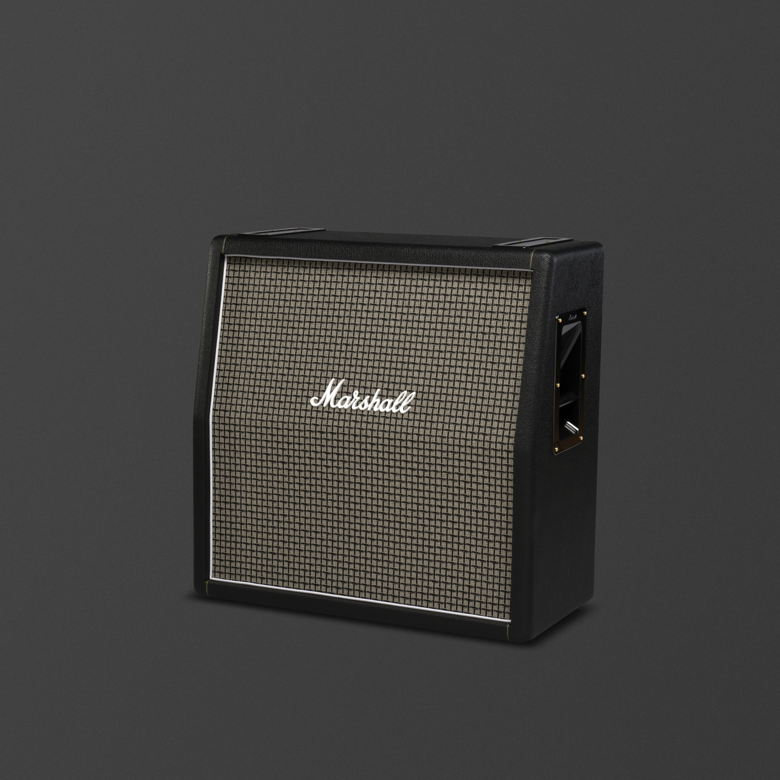 Marshall's 1960AX cabinet with a chequered 70's grill cloth.  