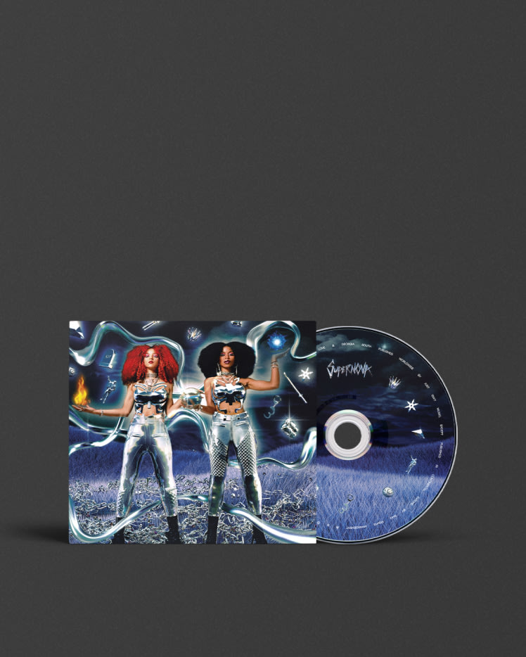 A Supernova CD featuring the Nova Twins on the cover.