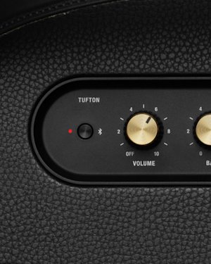 The control knobs on top of a Marshall Tufton speaker.