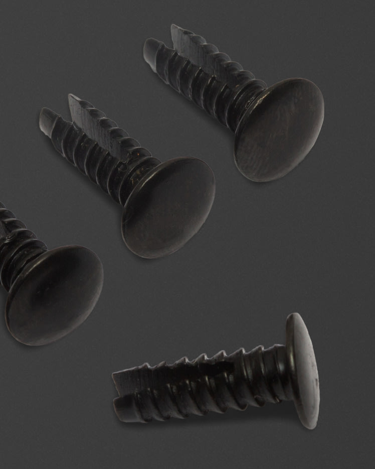 Marshall's black rivets on a grey background