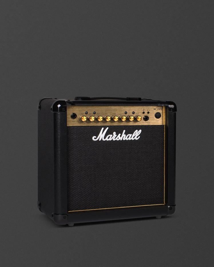 Left side view of the Marshall MG15GFX Combo.