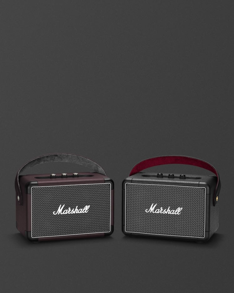 Marshall KILBURN II BURGUNDY speaker in burgundy and black.