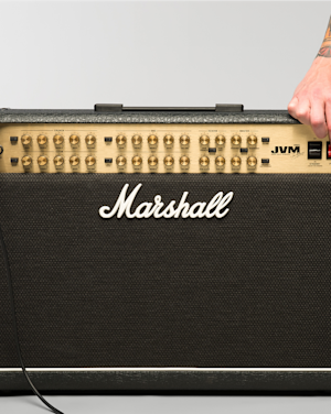 Ein Zoombild der Frontplatte des Marshall JVM410 Combo