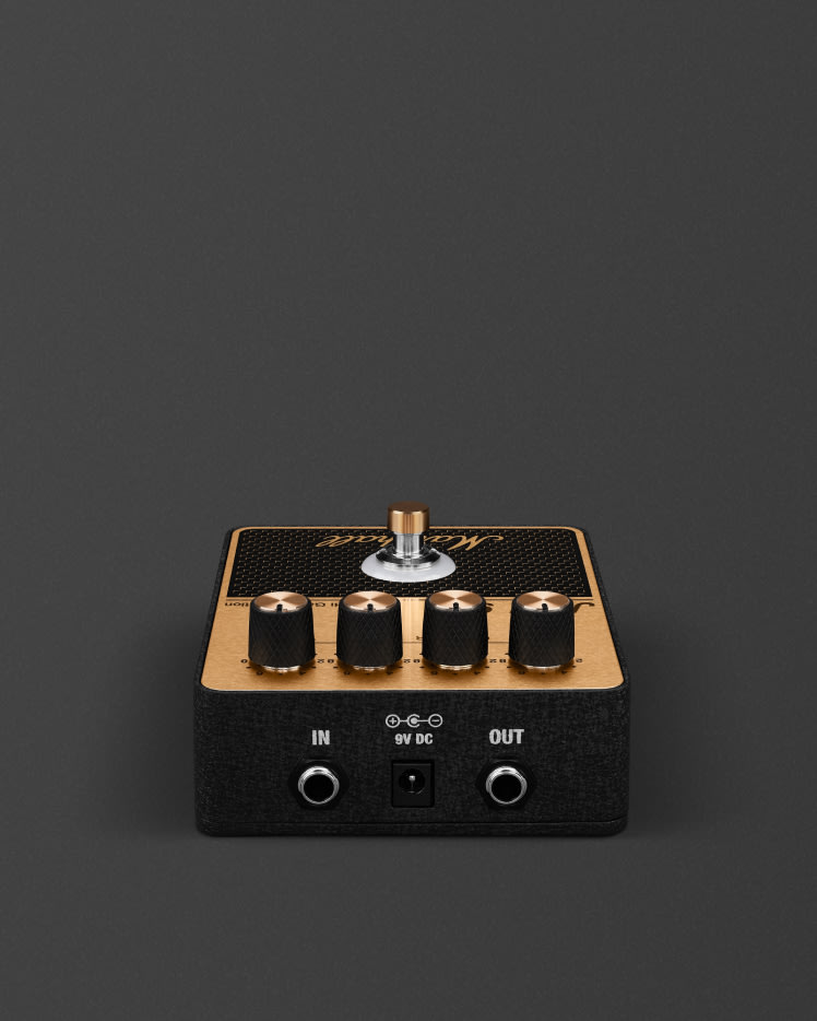 La entrada y la salida del pedal Marshall JCM900 Overdrive.