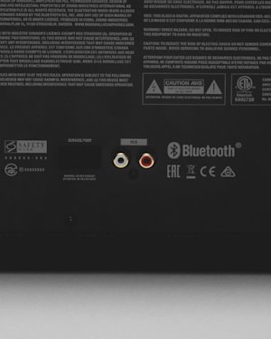 The RCA input on the back of a Stanmore II Bluetooth speaker.