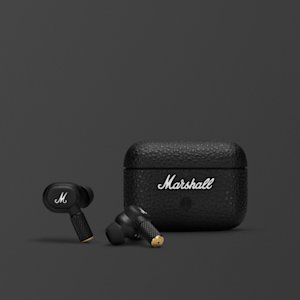 Marshall MOTIF II A.N.C. headphones in black with a gold case.