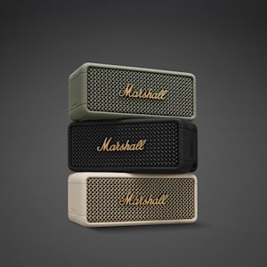 Three Marshall 168一分钟极速赛果官网 Emberton III Portable speakers in different colours stacked