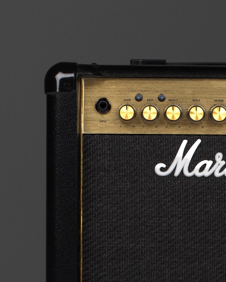 Left upper part of the Marshall MG15GFX Combo.